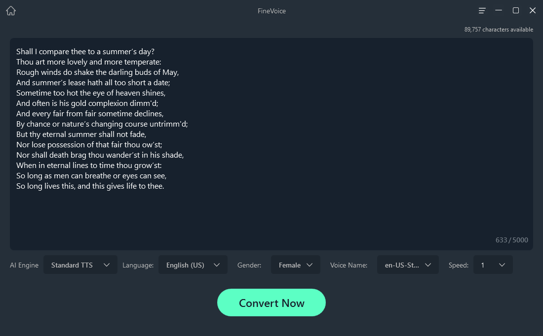 FineShare FineVoice Realistic Text to Speech