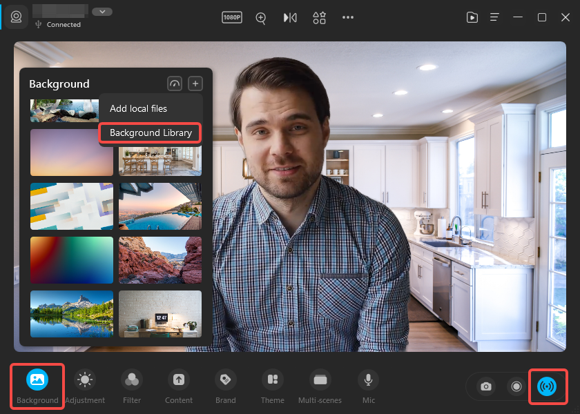 how to use FineCam to change Zoom background