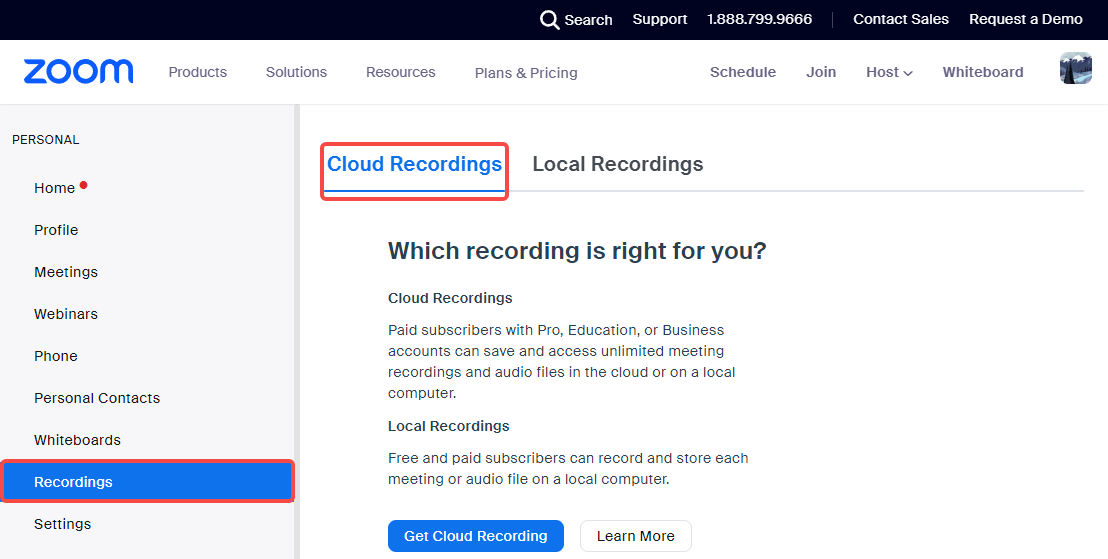 where do Zoom recordings go in the cloud