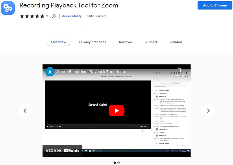 Recording Playback Tool for Zoom
