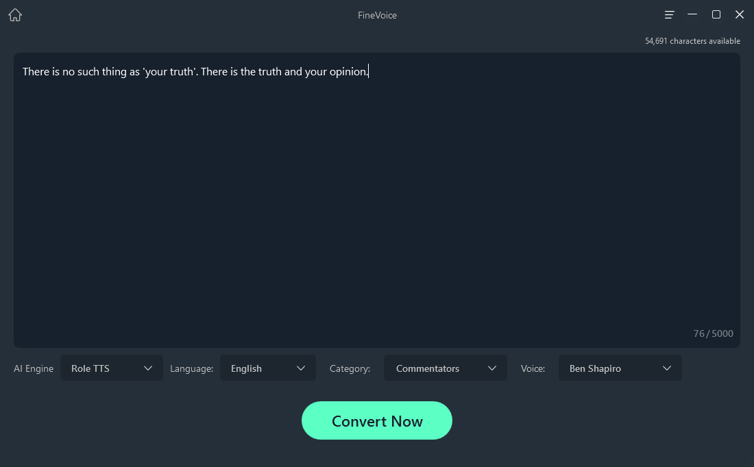 FineShare FineVoice Text to Speech - Ben Shapiro Voice