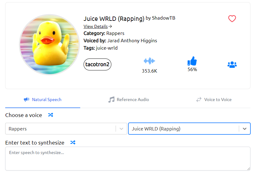 Uberduck – Juice WRLD text-to-speech