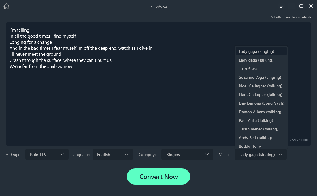 Lady Gaga Voice - FineShare FineVoice Text to Speech