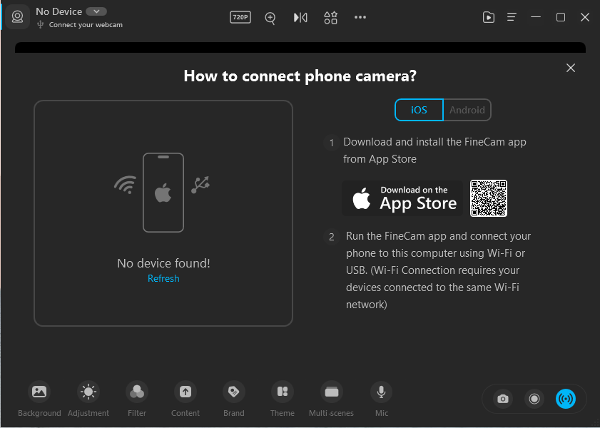 connect your iPhone as a webcam