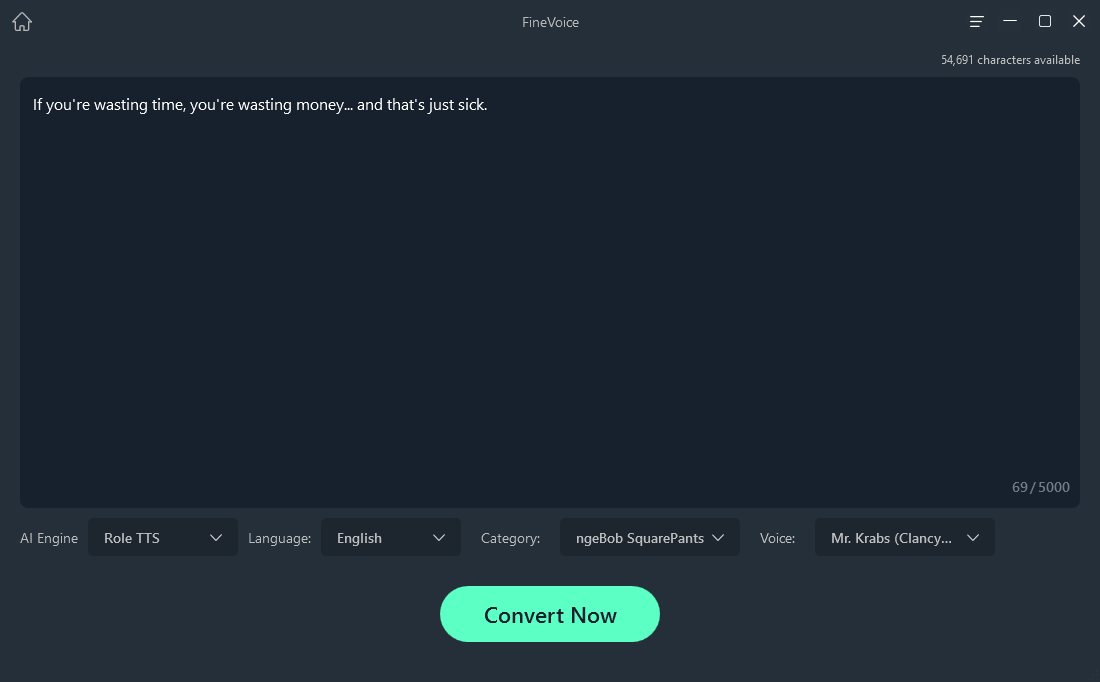 FineShare FineVoice Mr. Krabs Text To Speech Voice