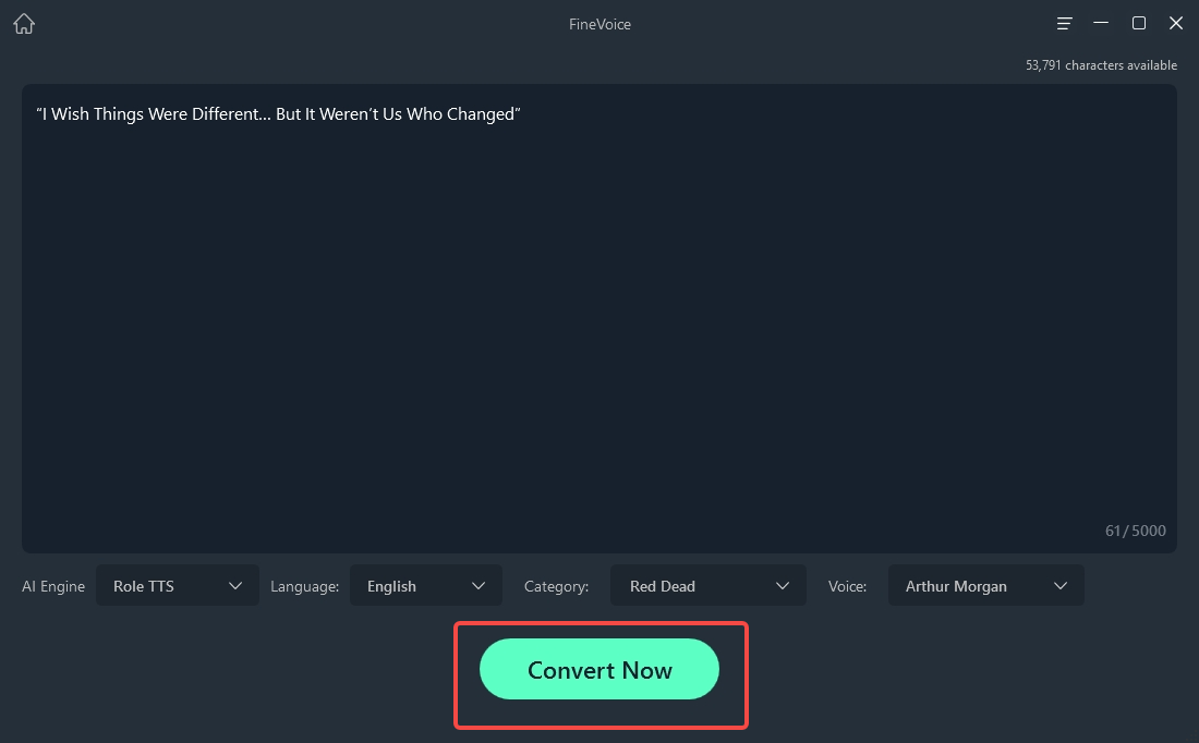 click the Convert Now button