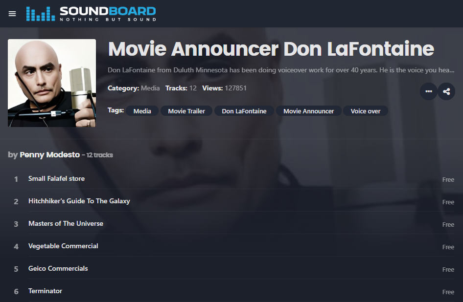Soundboard – Don LaFontaine Voiceovers