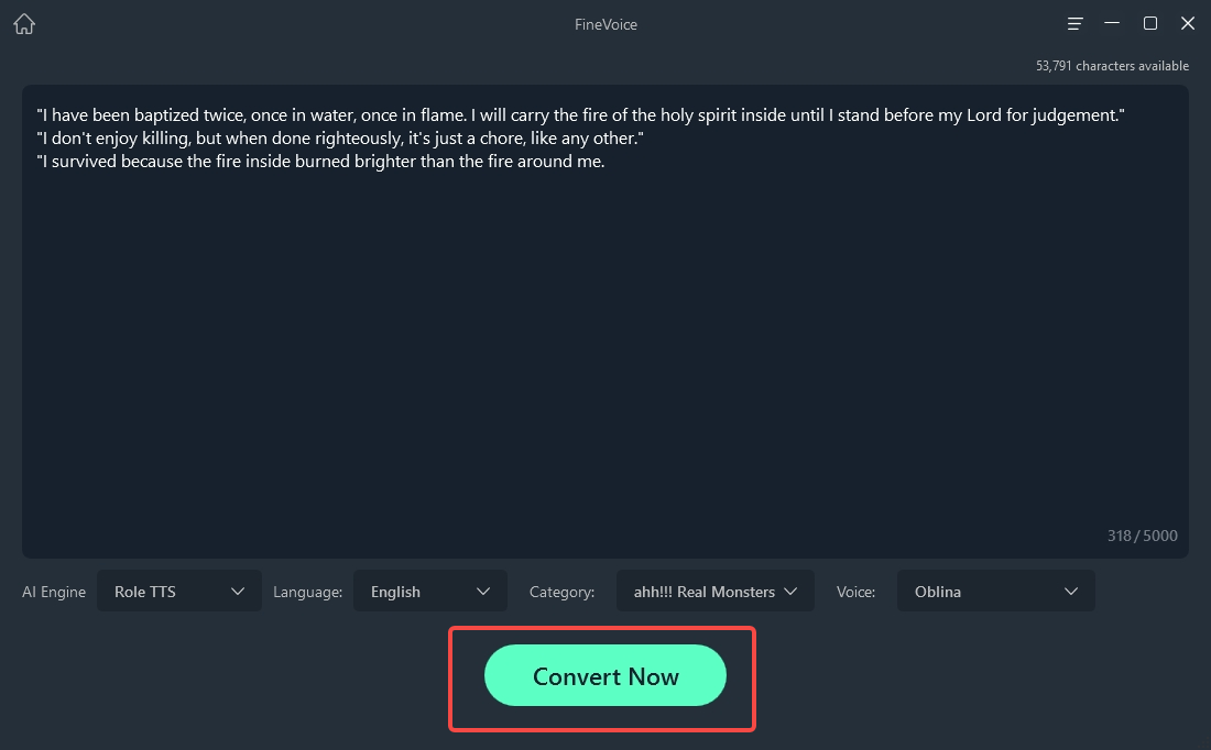 click on the Convert Now button