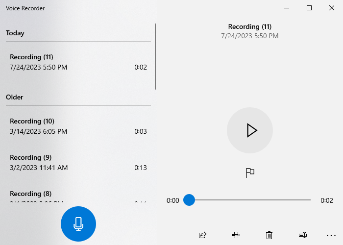 Windows Voice Recorder