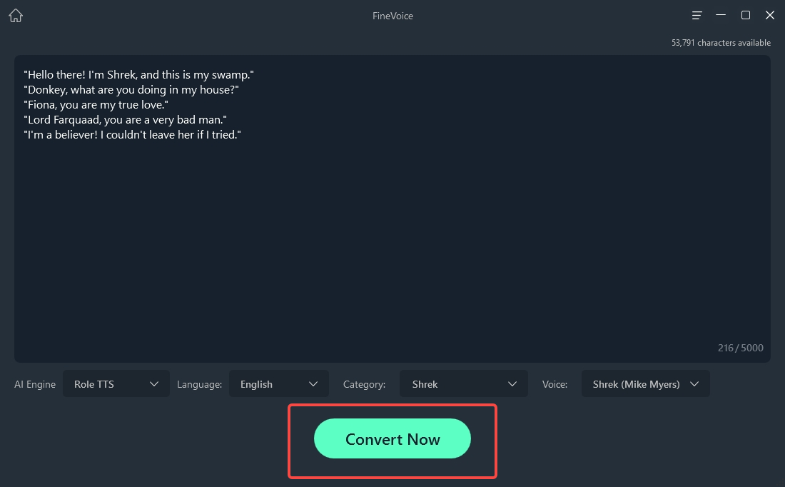click on the Convert Now button