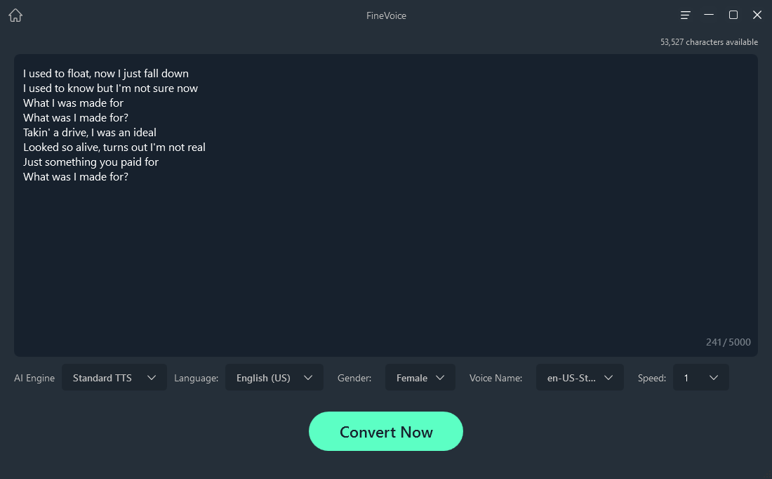 FineShare FineVoice - Billie Eilish Text to Speech