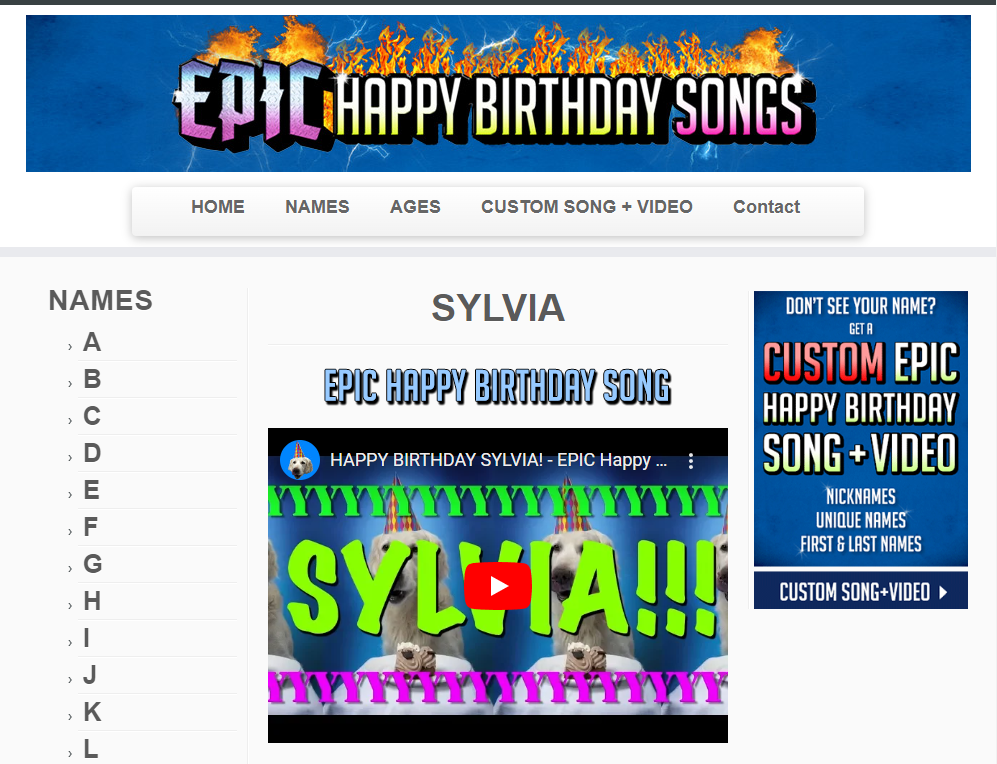 happy birthday song generator with name – “Sylvia” result