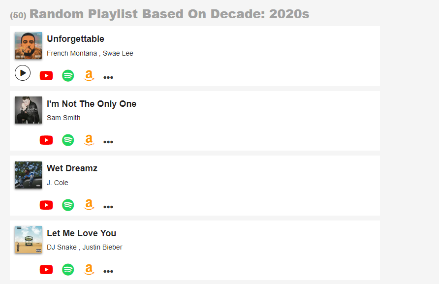 Chosic random songs generator playlist