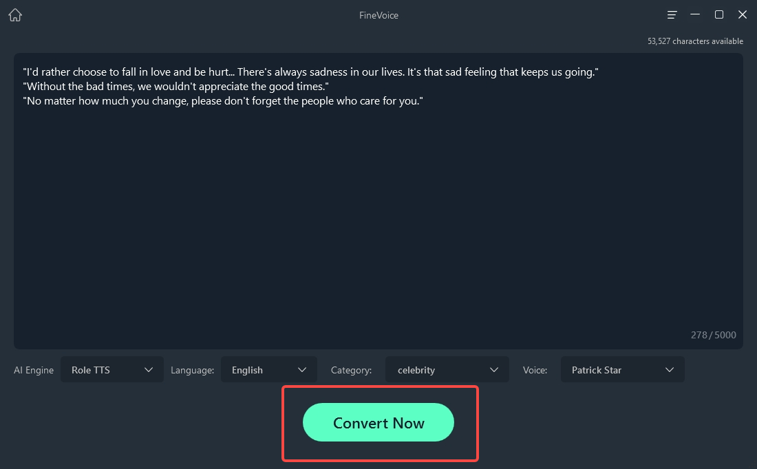 Click on the Convert Now button