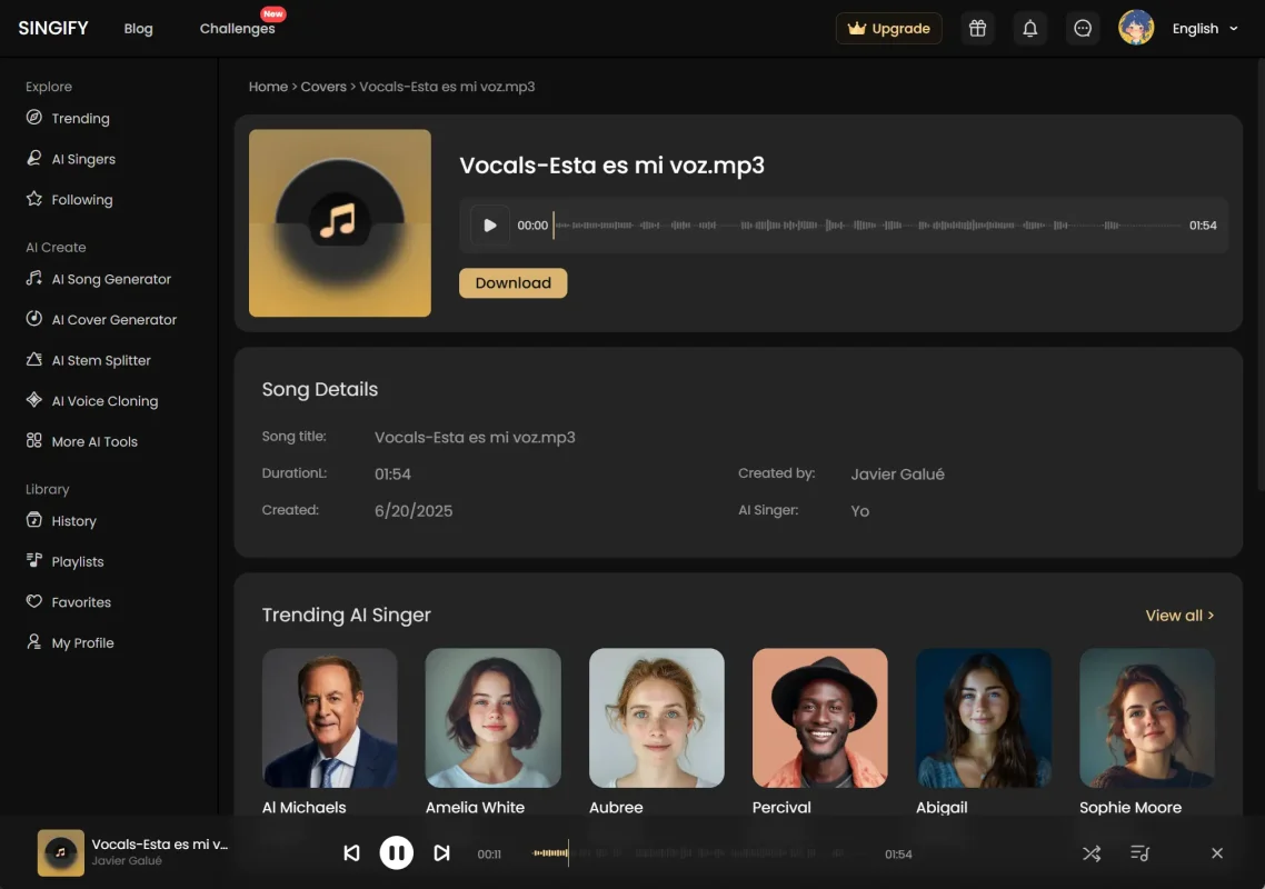 enjoy your Drake AI cover song