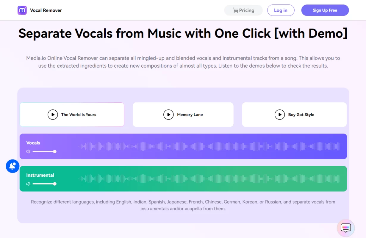 Media.io Vocal Remover from YouTube video