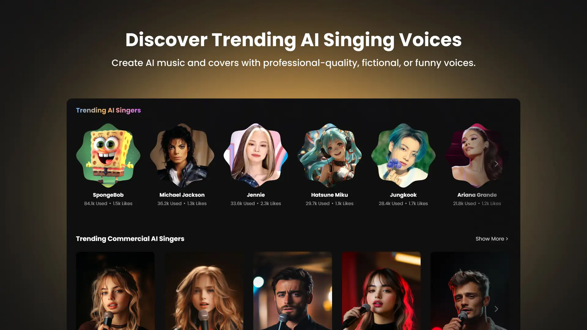 Discover unlimited AI voice models