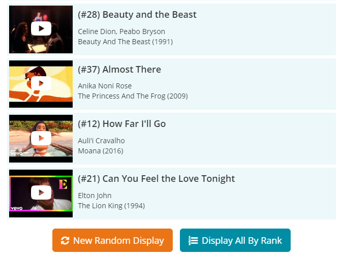 view the generated Disney songs
