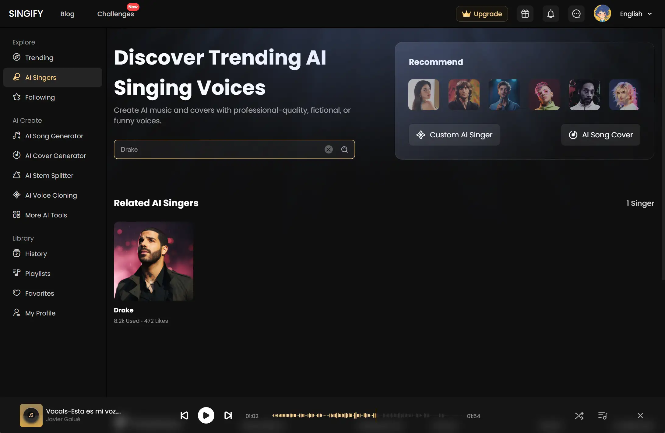 search for Drake voice models