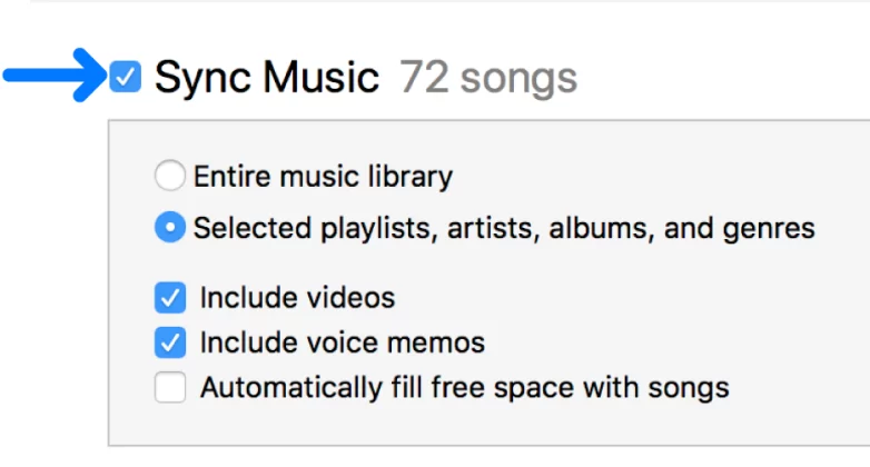 sync iTunes content to device Credit: Apple Support