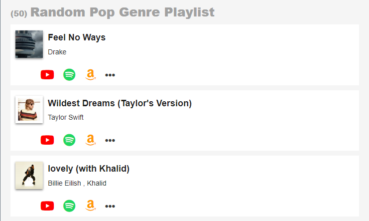random pop genre playlist