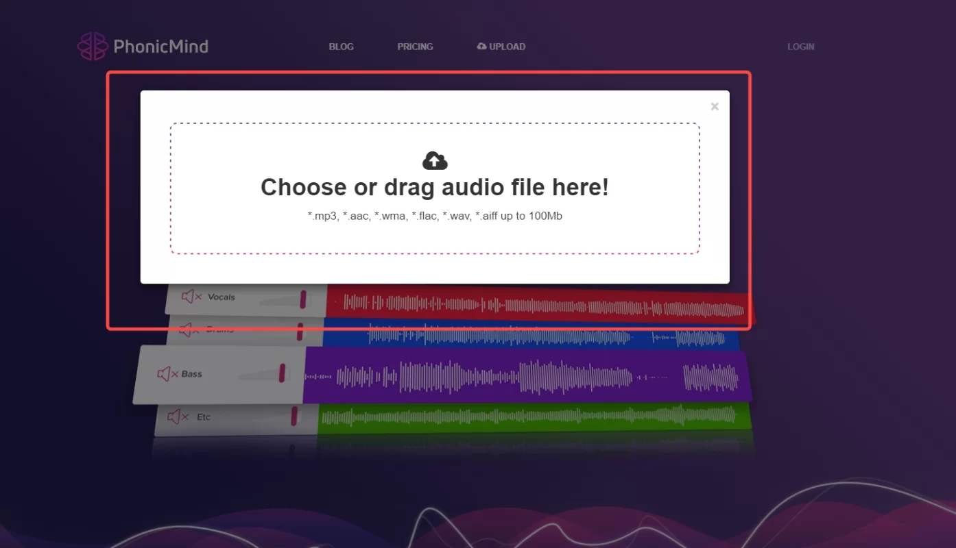 Choose or drag audio file here!