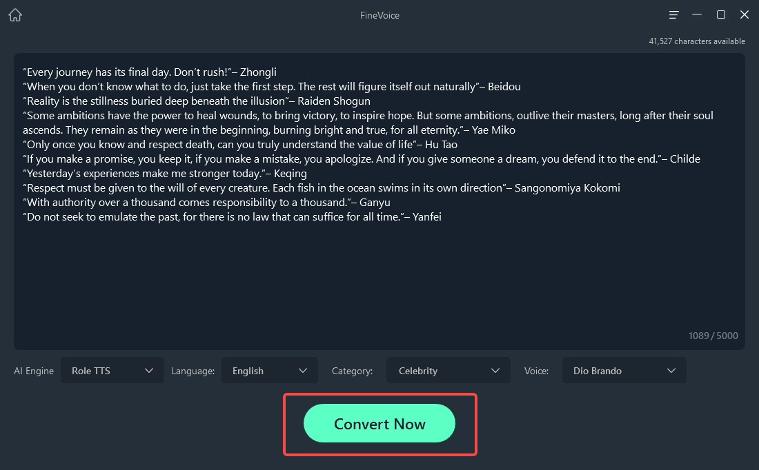 choose Text to Speech