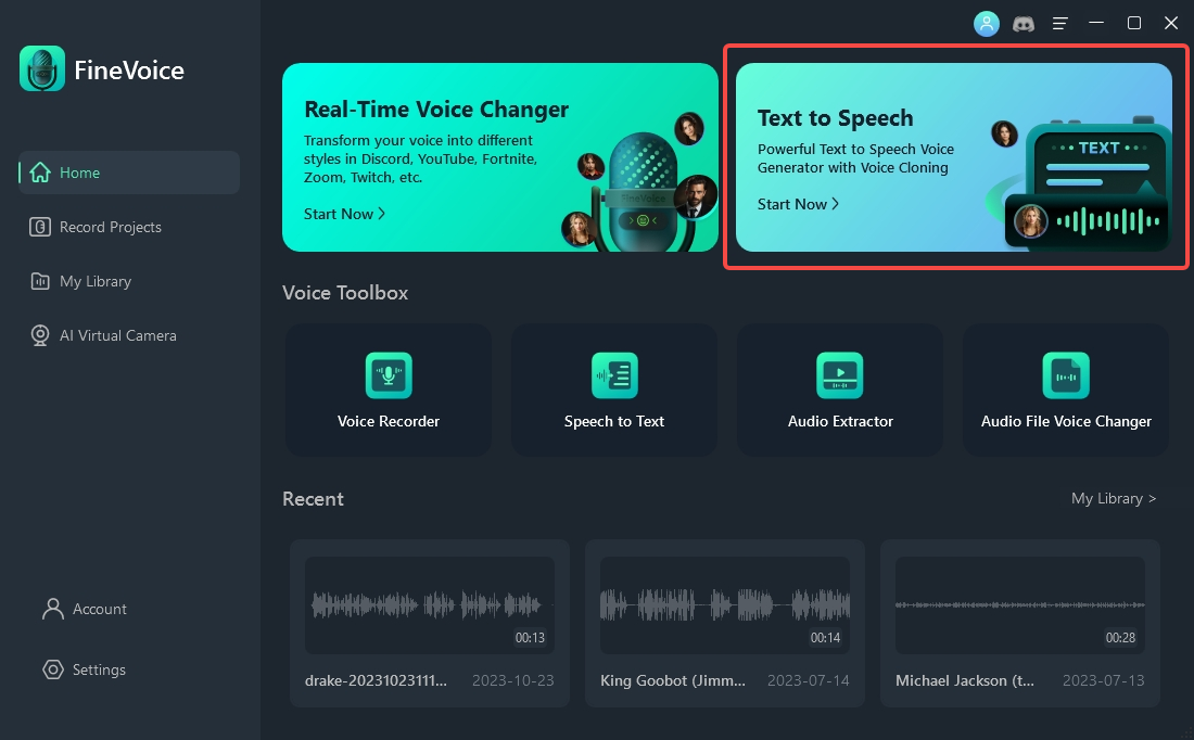 select the Text to Speech tab