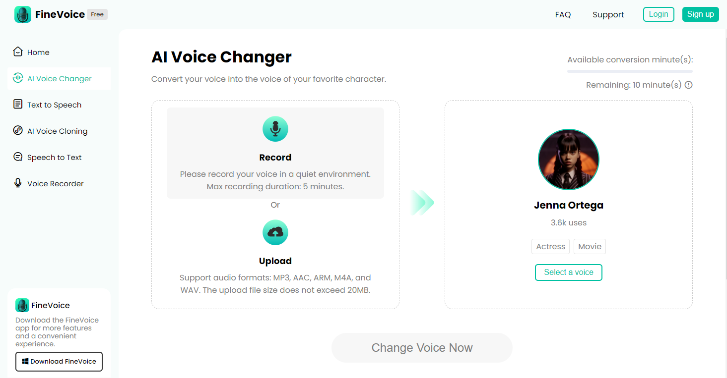 FineVoice AI Voice Changer