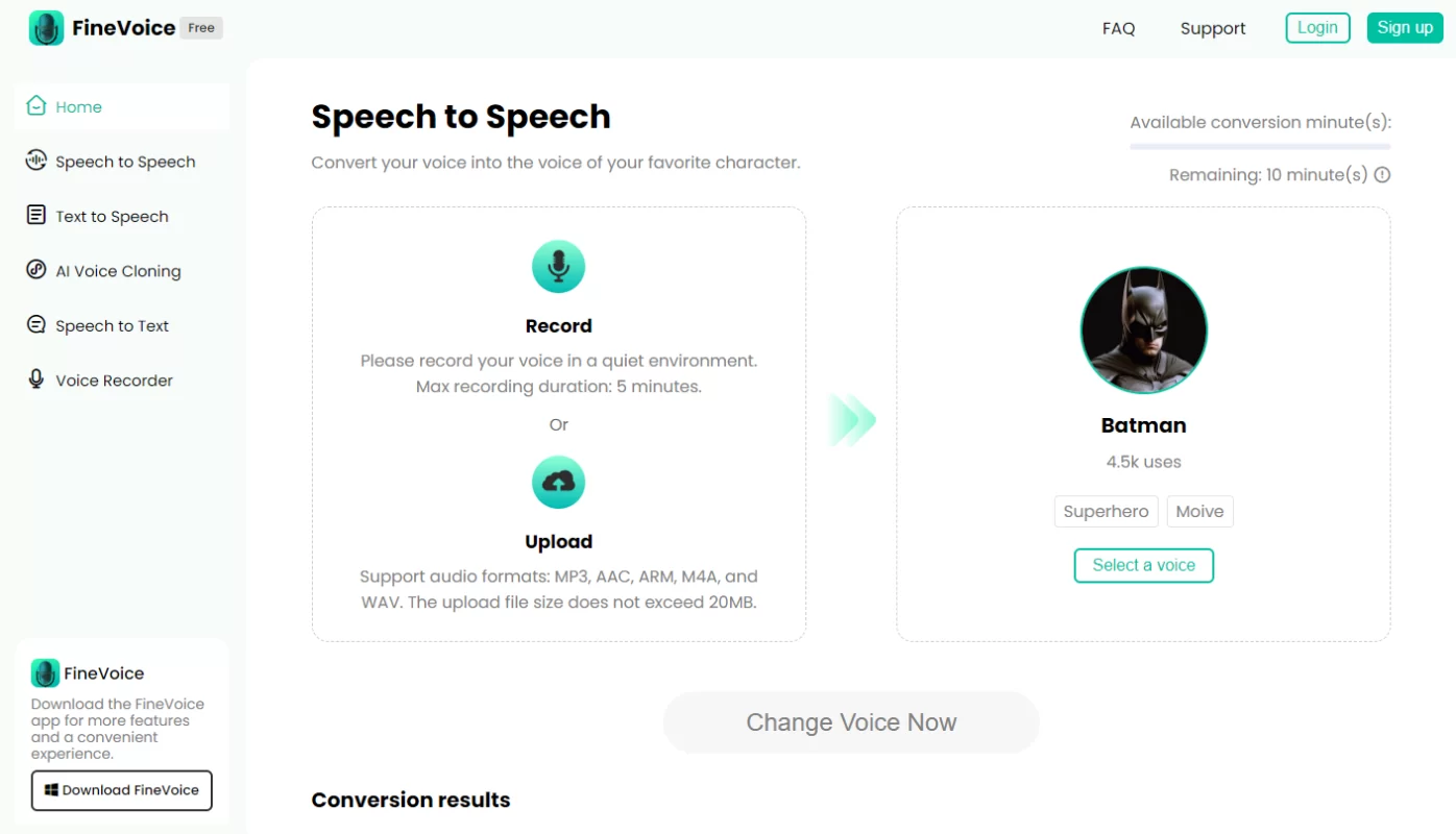 FineVoice AI Voice Changer