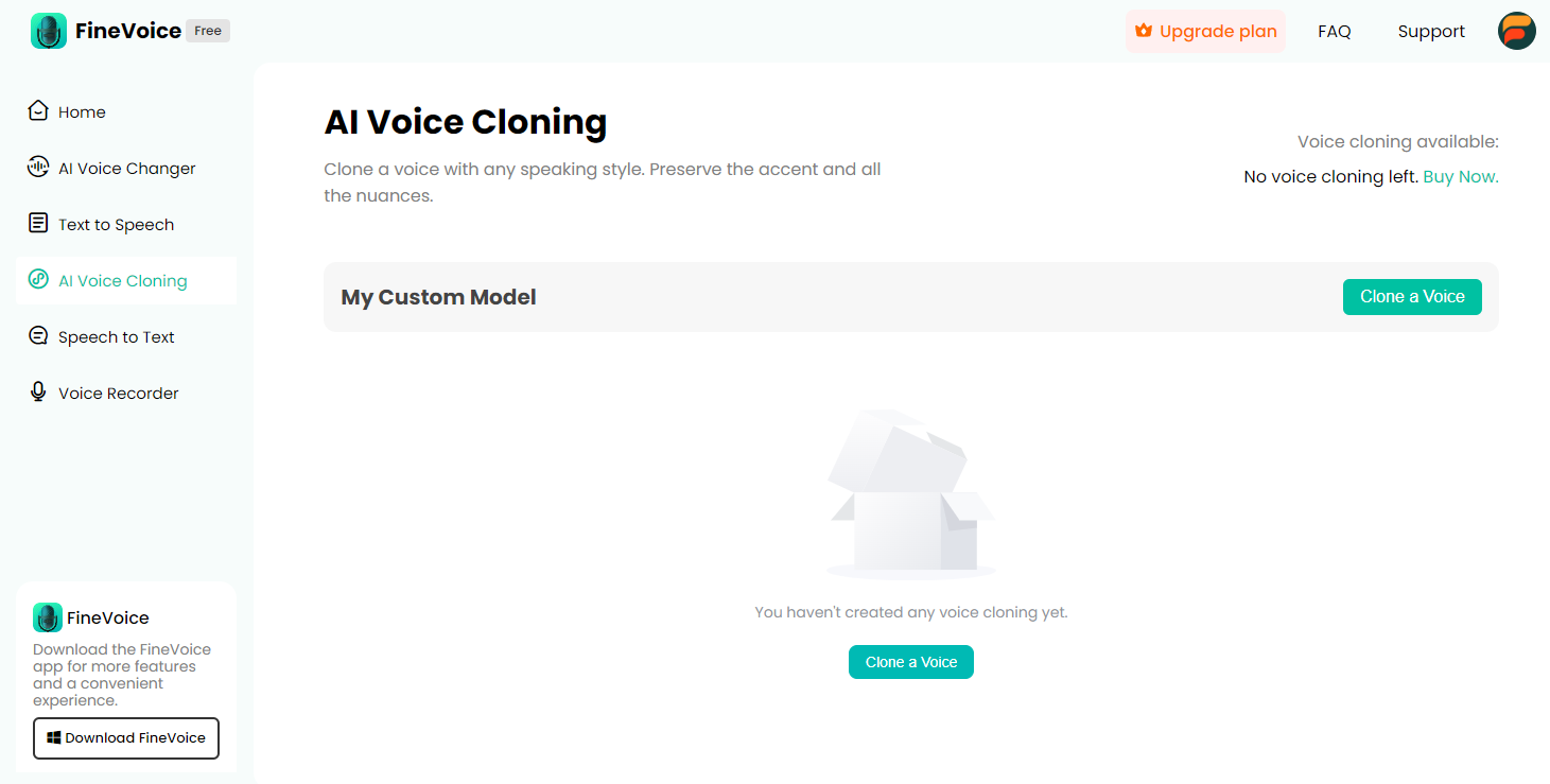 FineVoice AI Voice Cloning