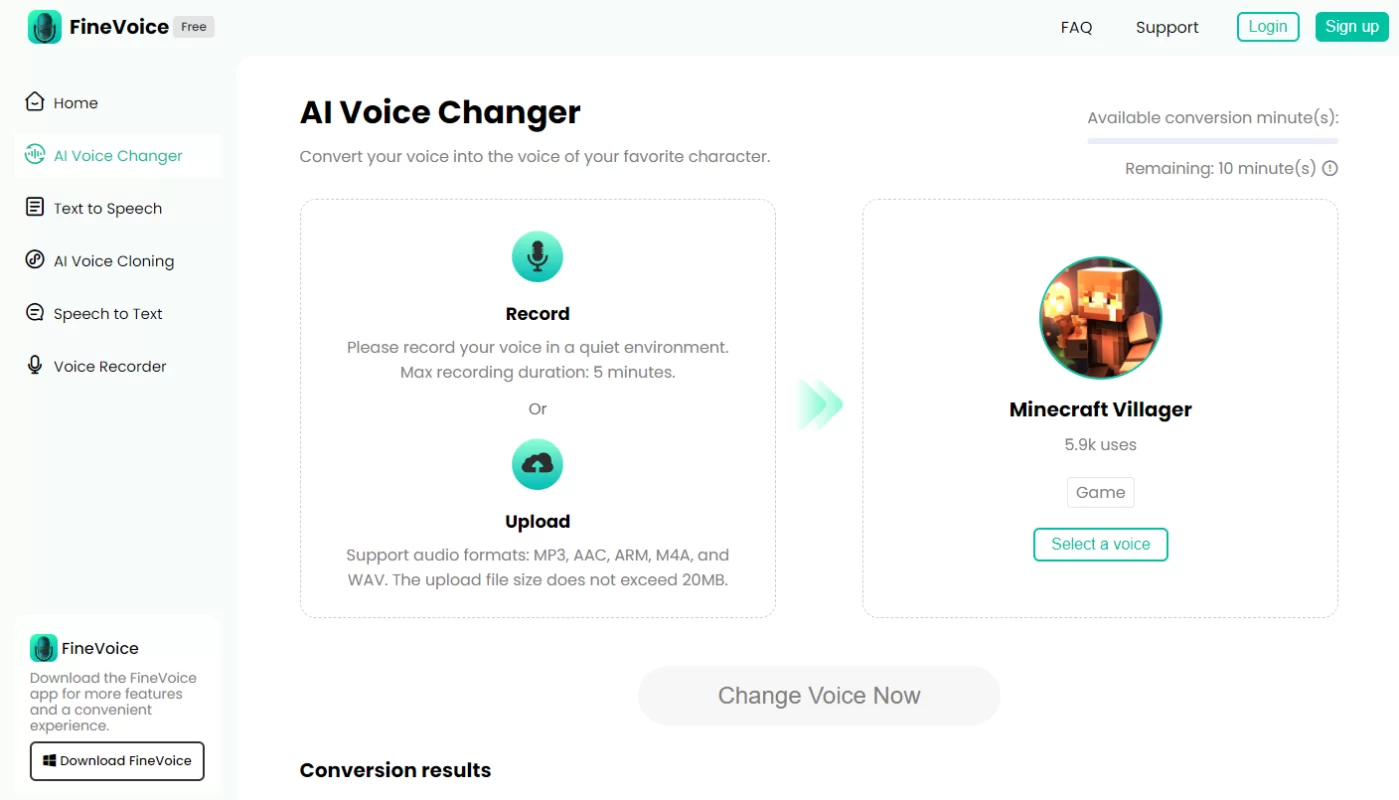 FineVoice AI Voice Changer