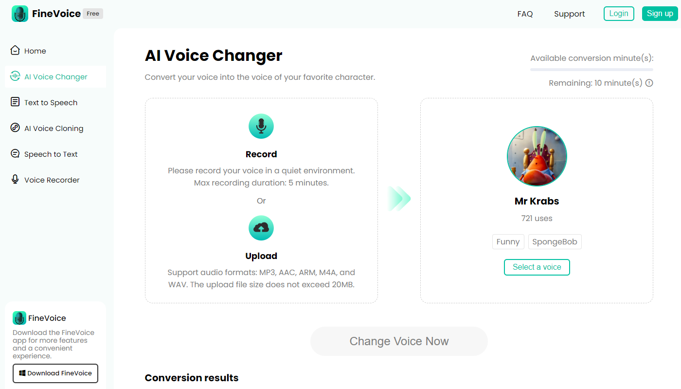 FineVoice AI Voice Changer