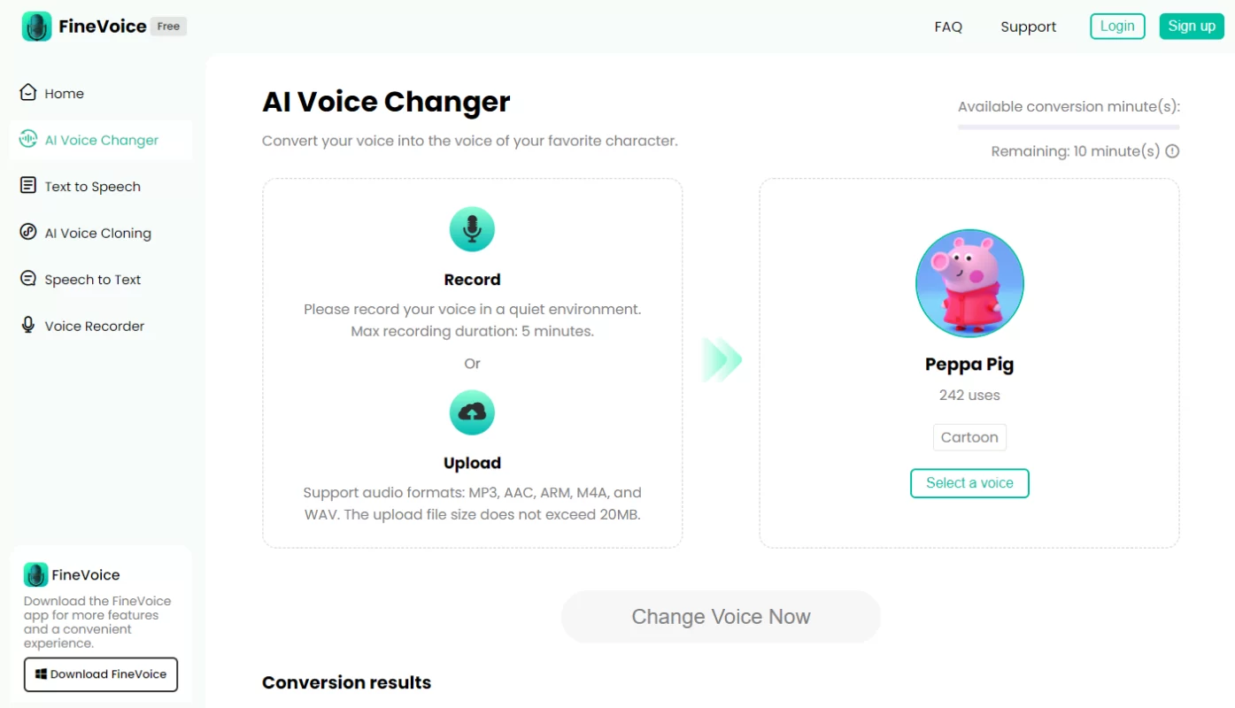 FineVoice AI Voice Changer