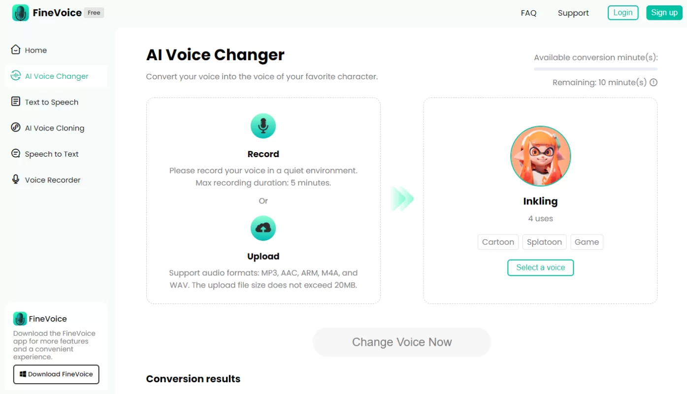 FineVoice AI Voice Changer