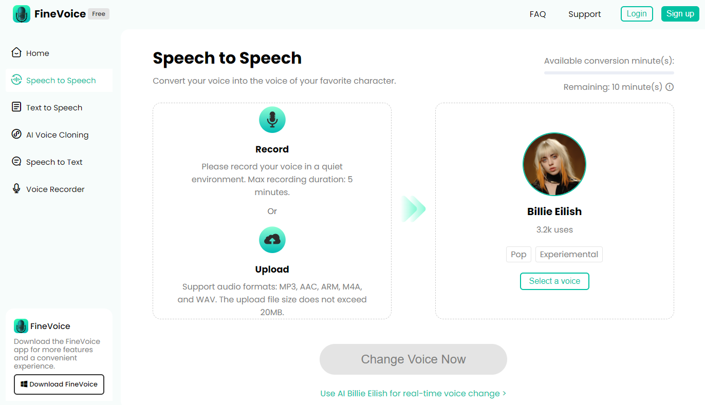 FineVoice AI Voice Changer