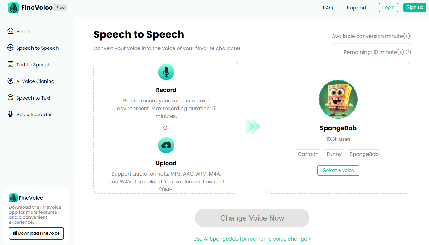 FineVoice AI Voice Changer