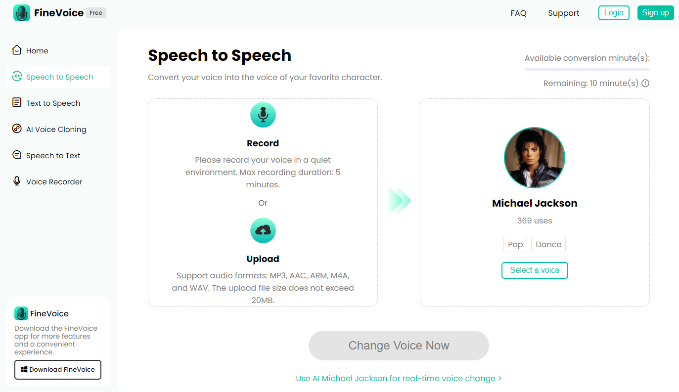 FineVoice AI Voice Changer