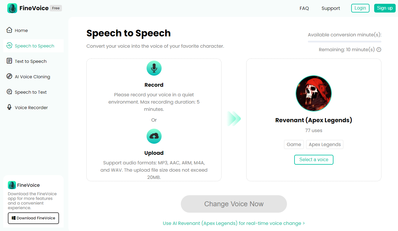 FineVoice AI Voice Changer