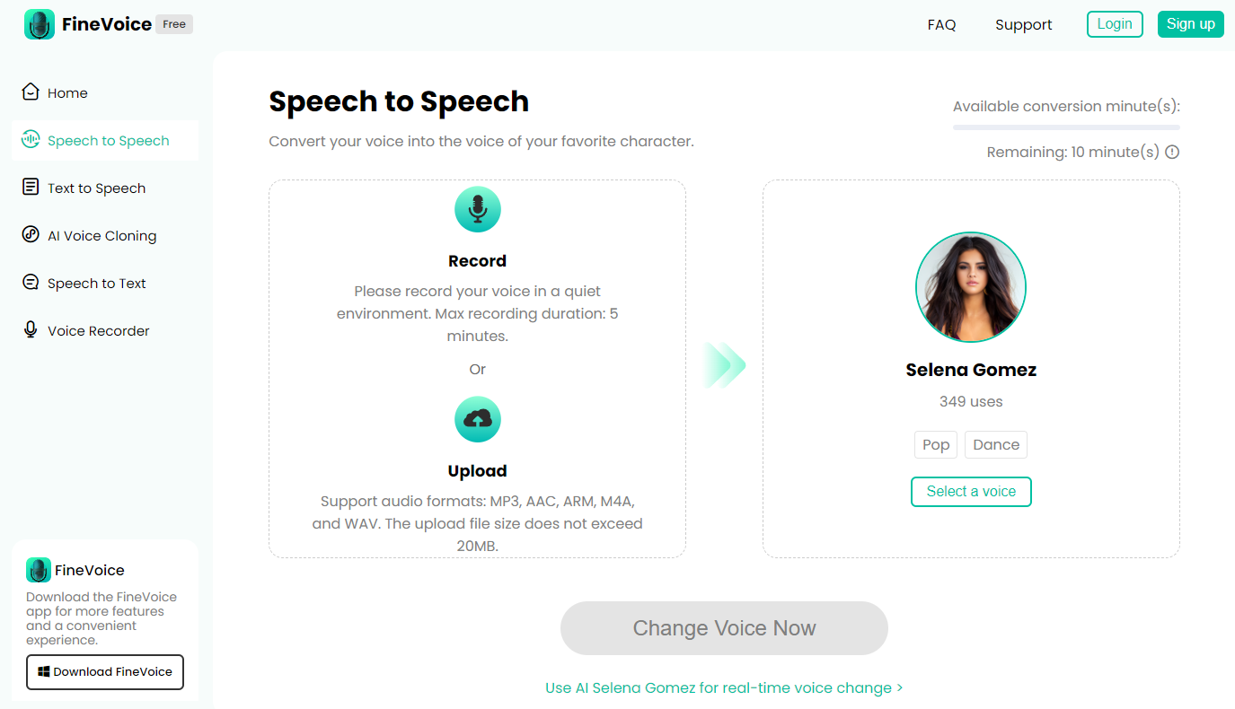 FineVoice AI Voice Changer