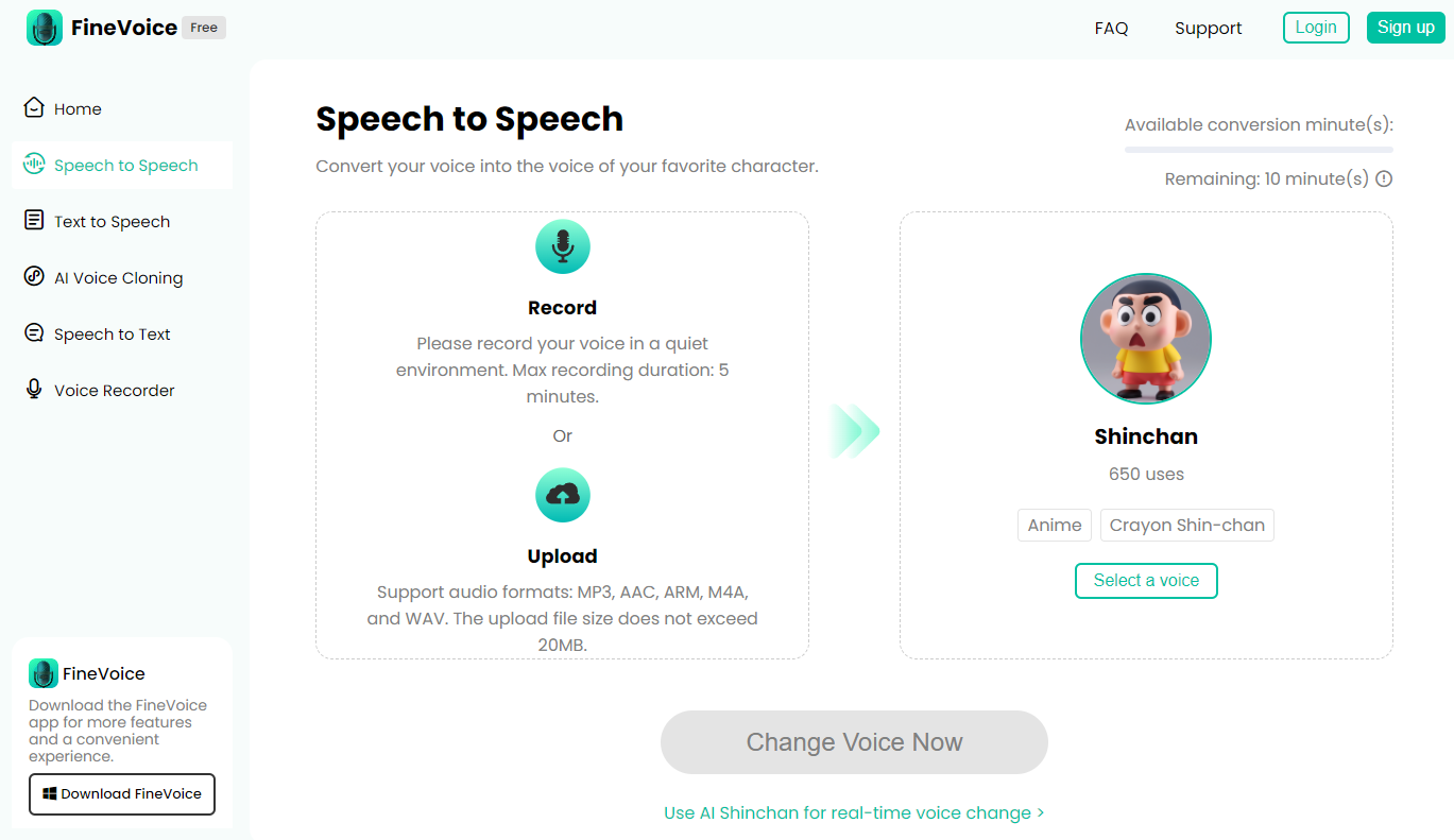 FineVoice AI Voice Changer