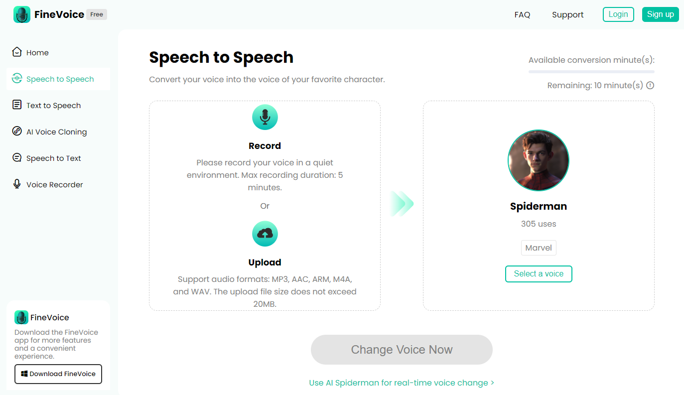 FineVoice AI Voice Changer