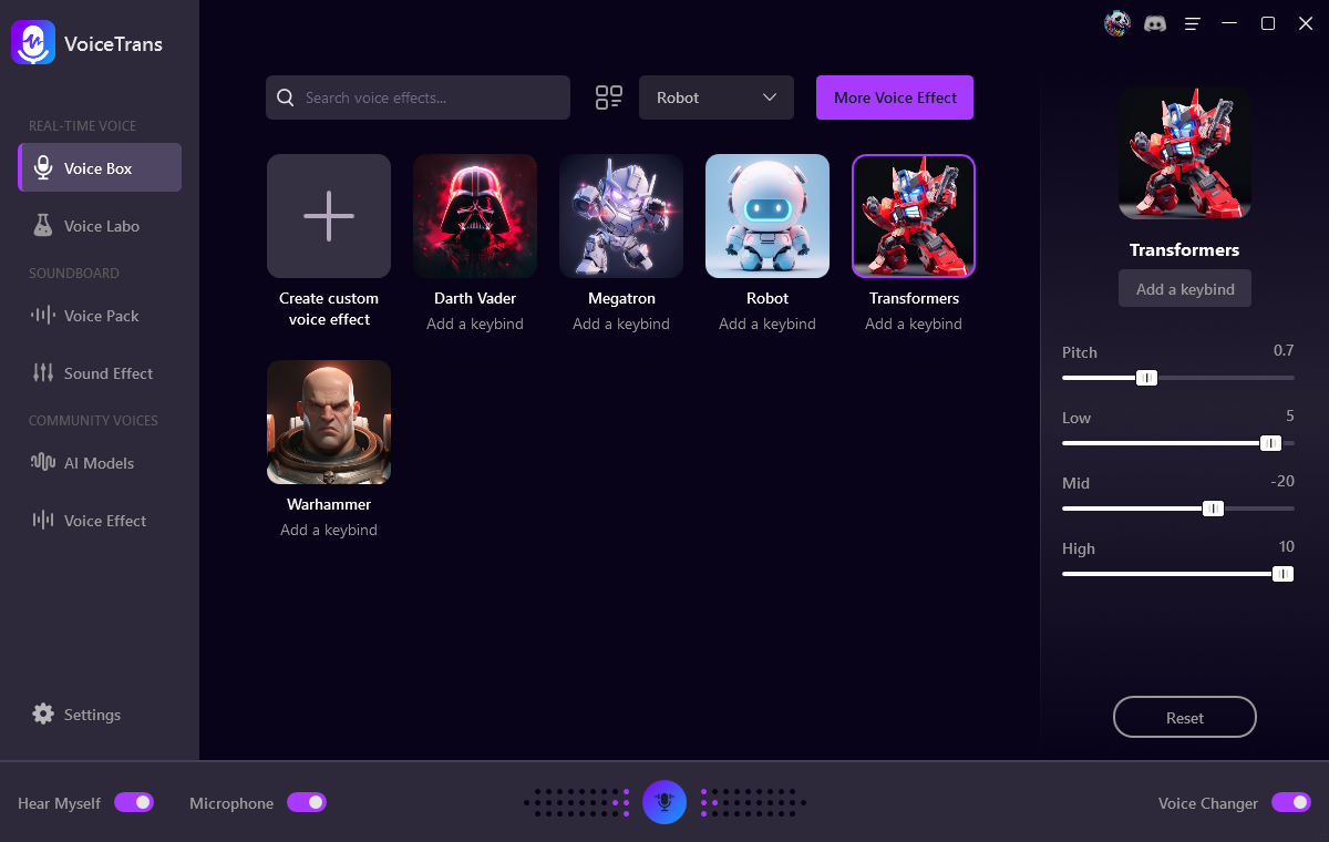 Transformers voice effect