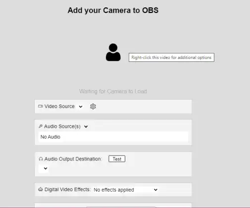 add your camera to OBS