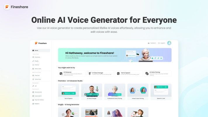Fineshare New Upgrade: Easily Generate Ideal AI Voices and Songs In Various Styles