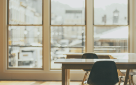 Blurred Background With Tables Chairs Cover 