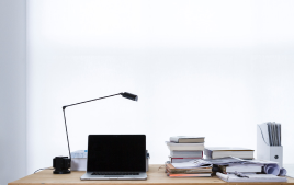 White Background With A Wooden Desk Cover 